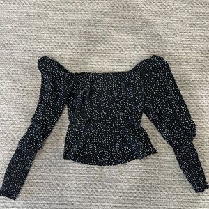 MI AMI Black/White Polka Dot Crop Top, like new!